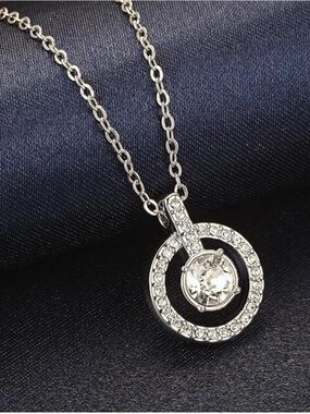 SWAROVSKI Lavender Pendant with White Crystals in Rhodium plated- #1039065